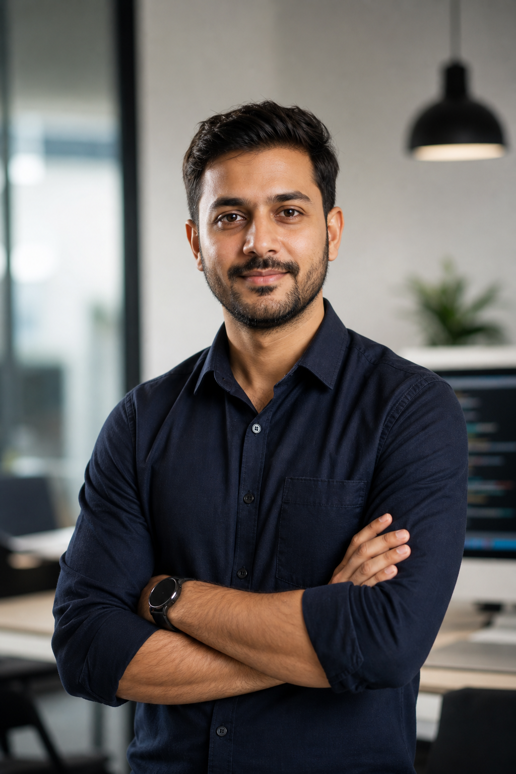 Professional portrait of a software project lead