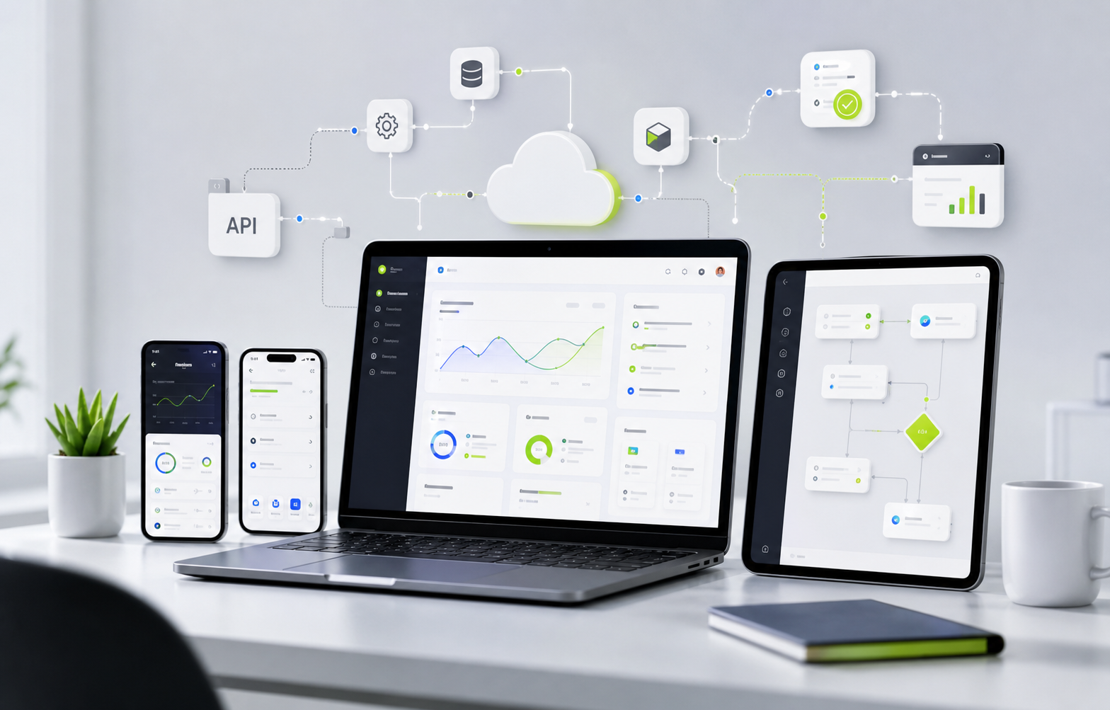 SaaS dashboards web applications mobile apps and automation workflow interfaces