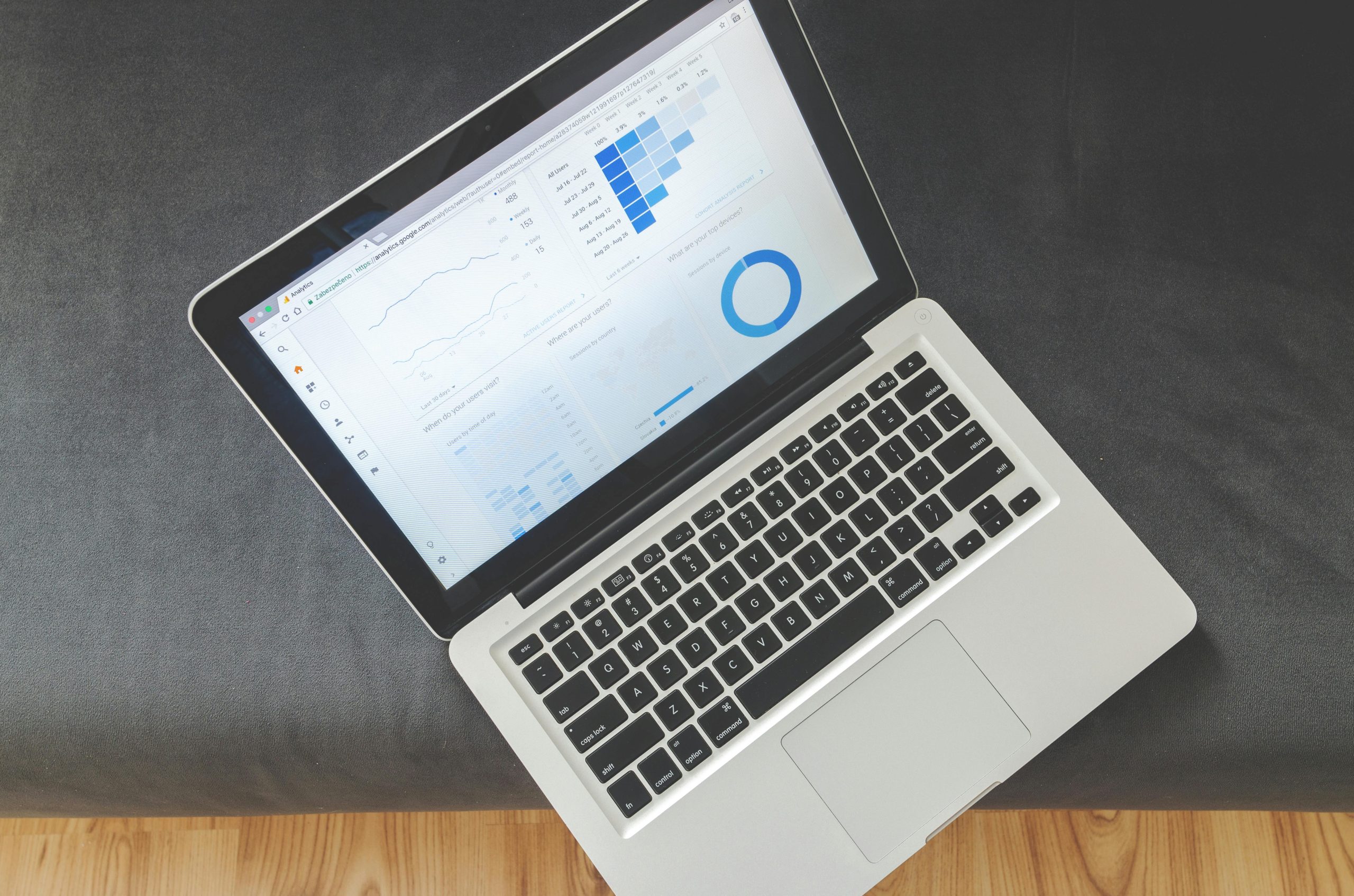 Laptop with data visualization and software analytics
