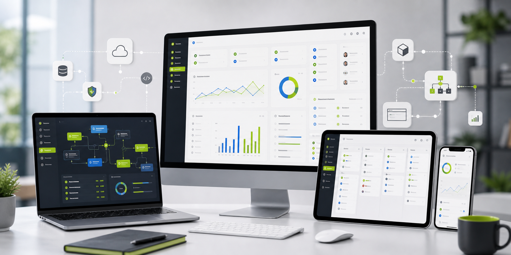 Custom software development dashboards CRM workflow automation and business software