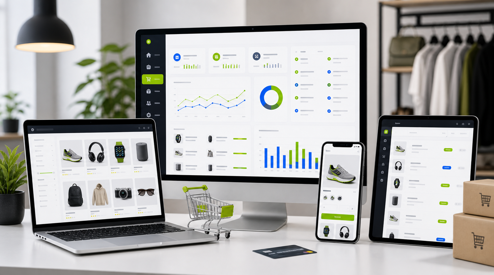 eCommerce development product catalog checkout sales analytics and order dashboard