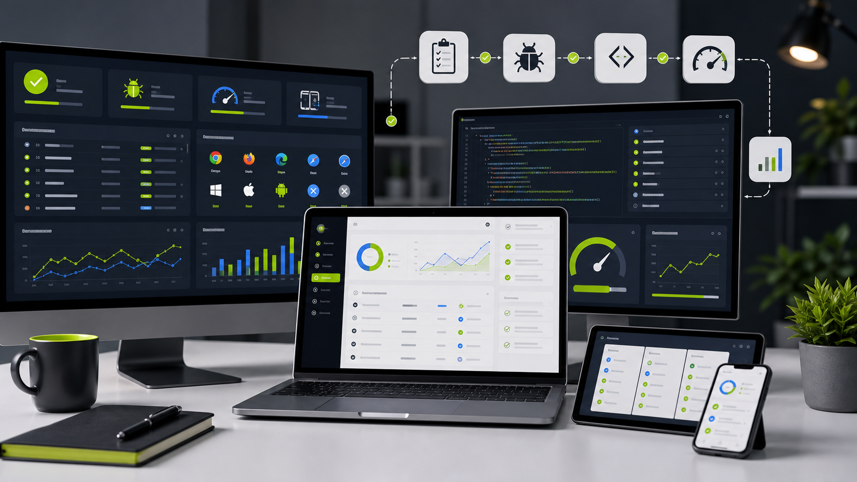 QA testing performance optimization bug reports device testing and speed metrics